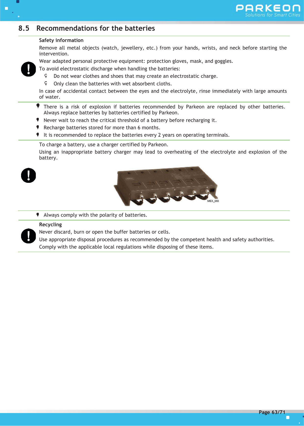 Page 63 of FLOWBIRD SDA-STRADAPAL Pay and display machine with RFID reader User Manual 504022254 1 MEX StradaPAL En