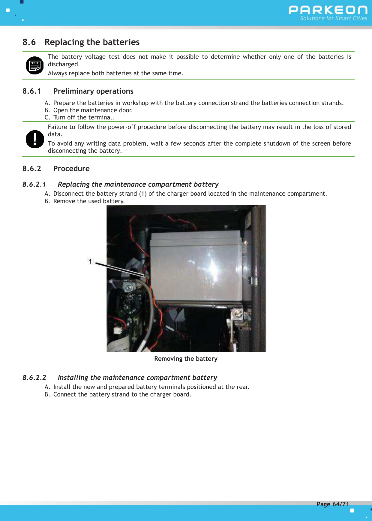 Page 64 of FLOWBIRD SDA-STRADAPAL Pay and display machine with RFID reader User Manual 504022254 1 MEX StradaPAL En