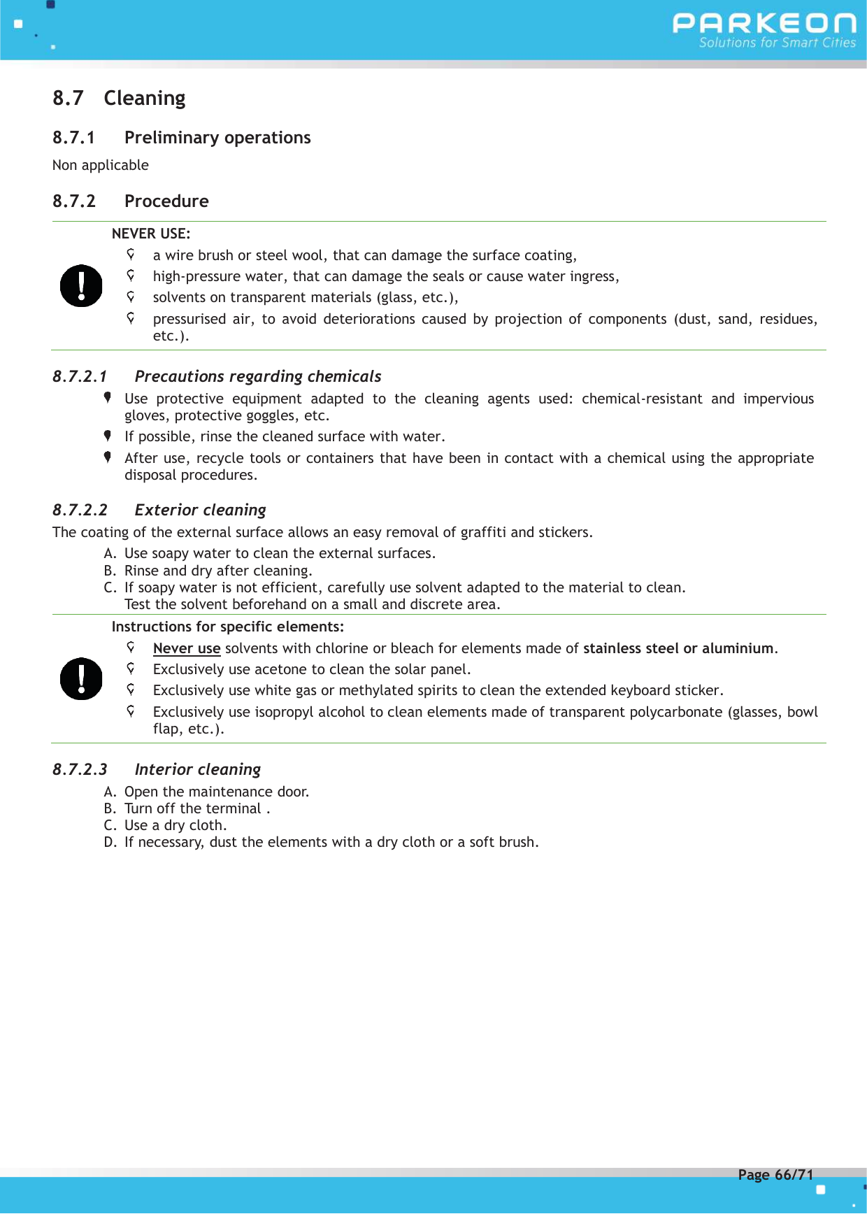 Page 66 of FLOWBIRD SDA-STRADAPAL Pay and display machine with RFID reader User Manual 504022254 1 MEX StradaPAL En