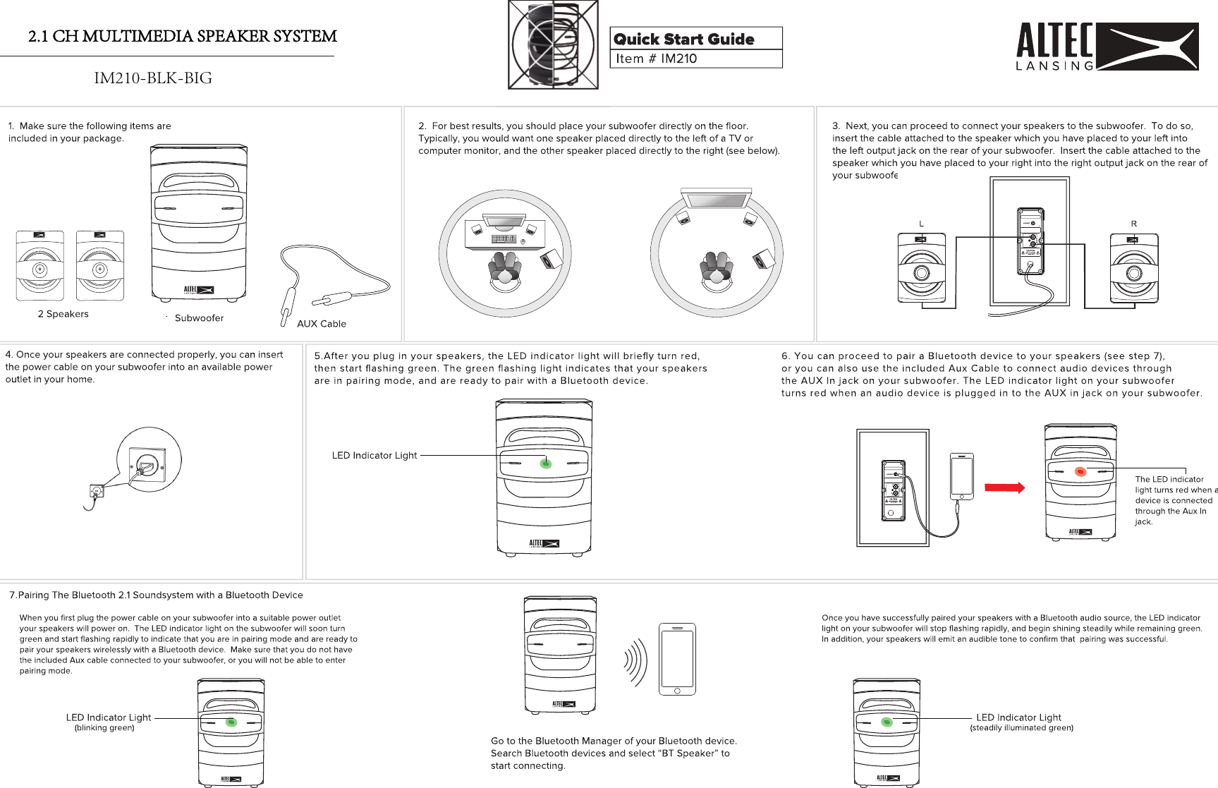 2.1 CH MULTIMEDIA SPEAKER SYSTEMIM210-BLK-BIG