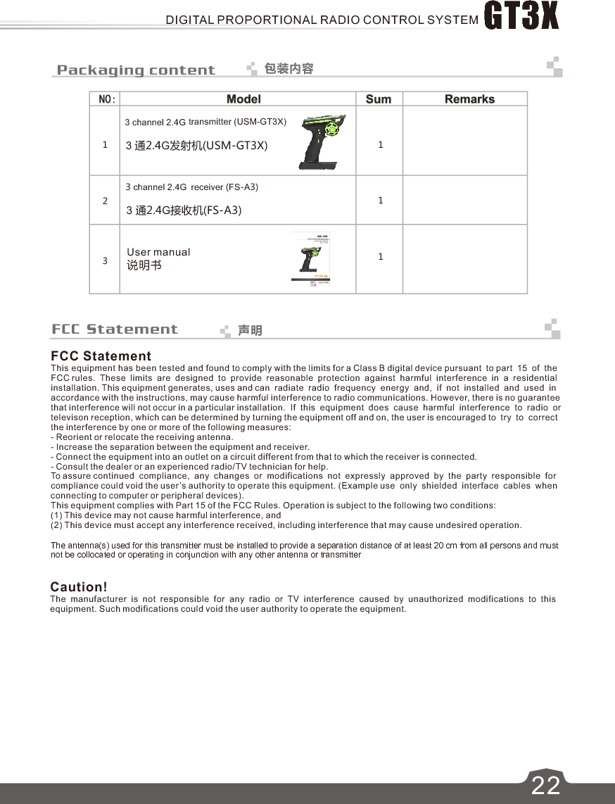 DIGITAL PROPORTIONAL RADIO CONTROL SYSTEM