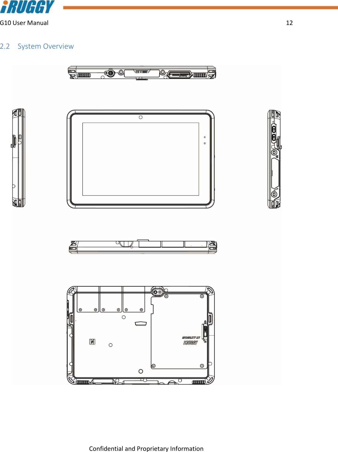 G10 User Manual    12    Confidential and Proprietary Information 2.2 System Overview     