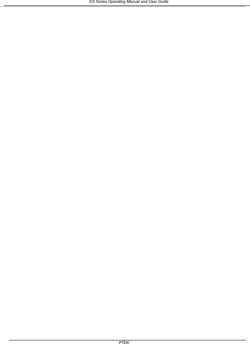 ES Series Operating Manual and User GuidePTEKTM