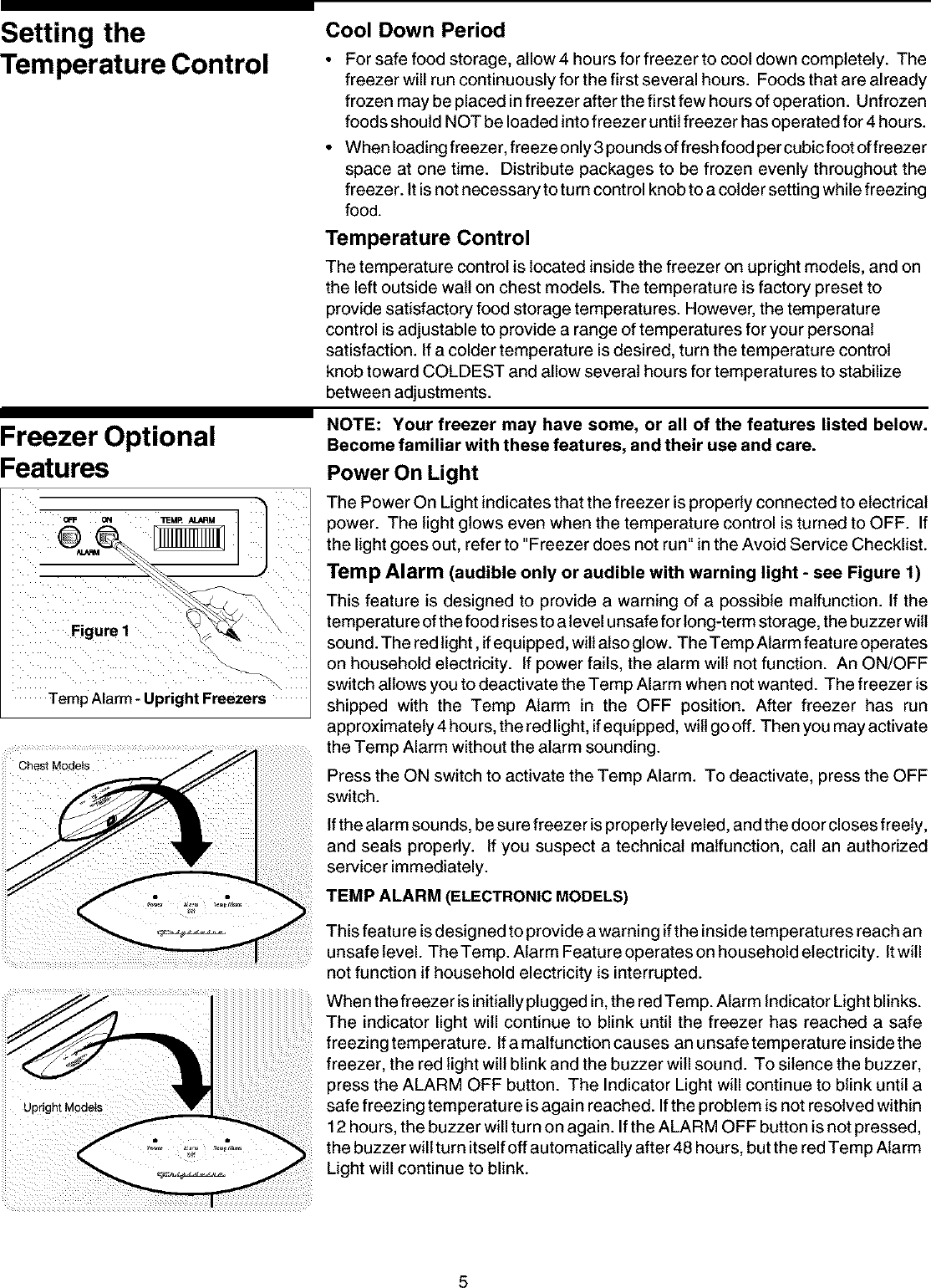 Page 5 of 12 - FRIGIDAIRE  Upright Freezer Manual L0402274