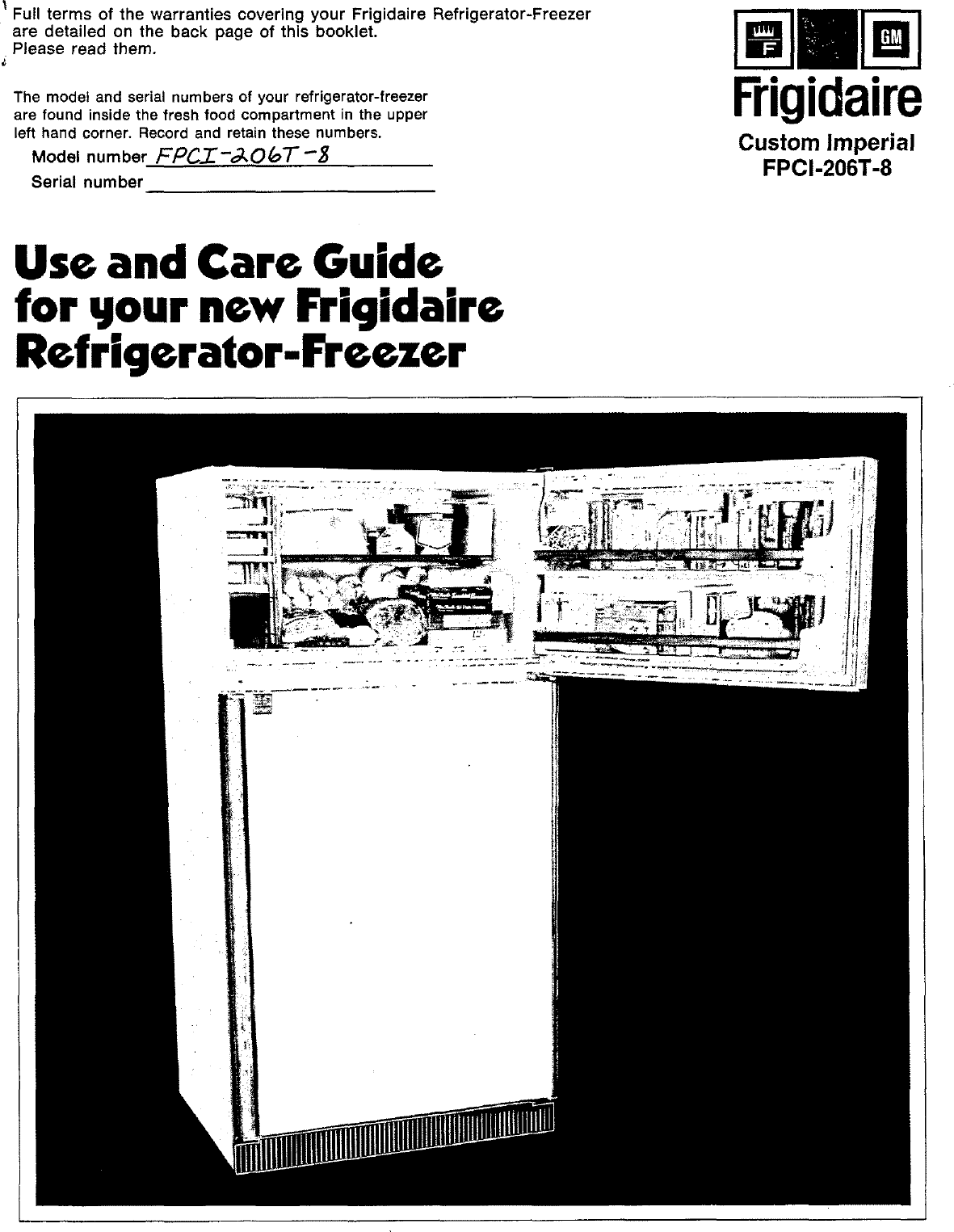 Page 1 of 8 - FRIGIDAIRE  Top Mount Refrigerator Manual L0504380