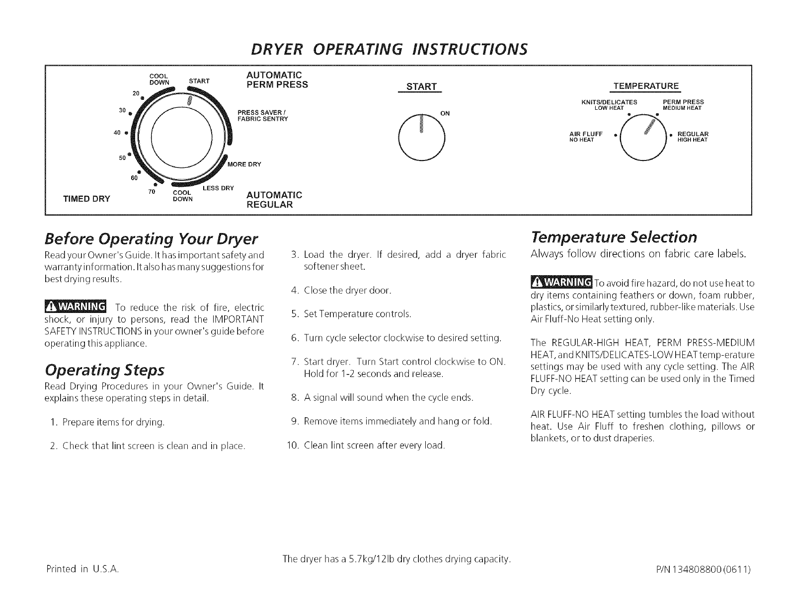 FRIGIDAIRE Laundry Centers Manual L0801858