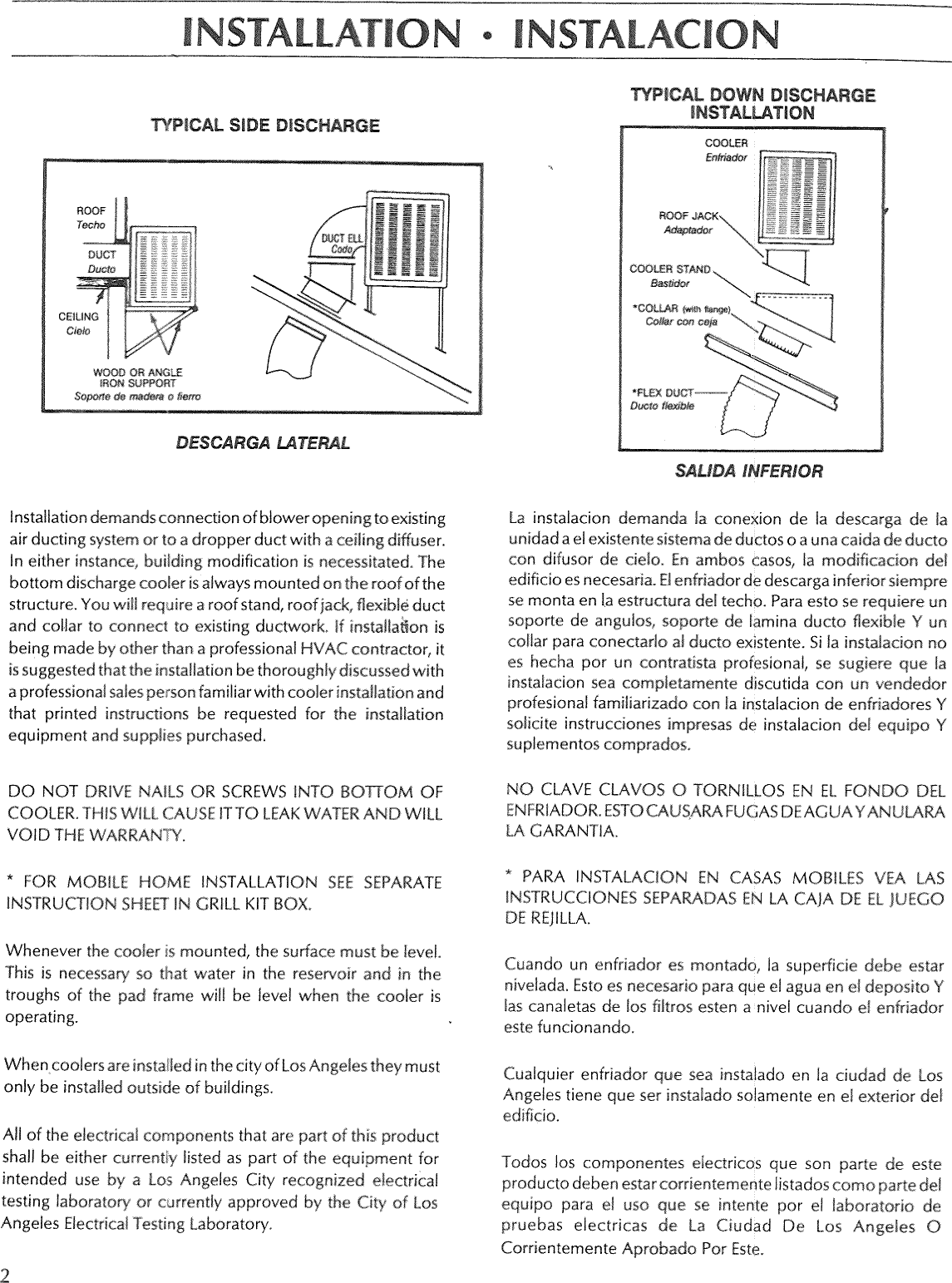 Page 2 of 8 - FRIGIKING  Evaporative Cooler Manual L0812573