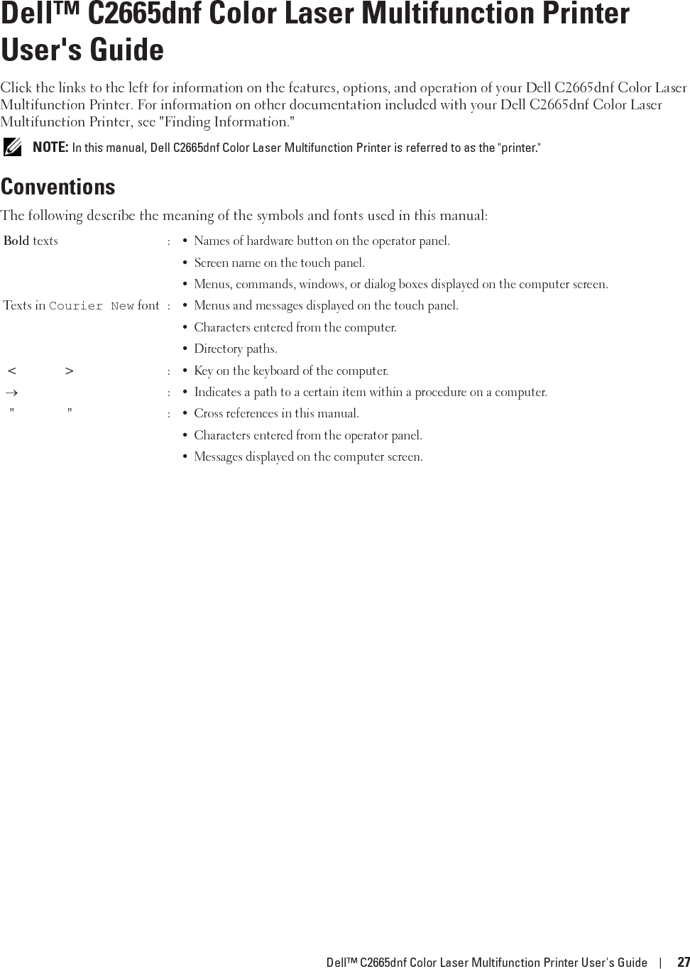 28 Dell™ C2665dnf Color Laser Multifunction Printer User&apos;s Guide