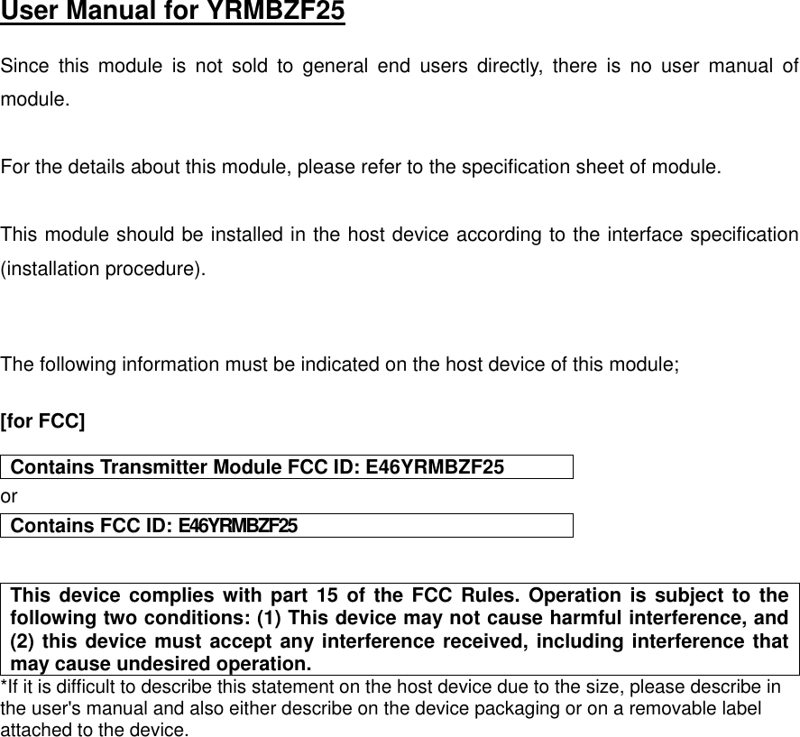 Page 1 of FUJIFILM Business Innovation YRMBZF25 RFID Module User Manual 05