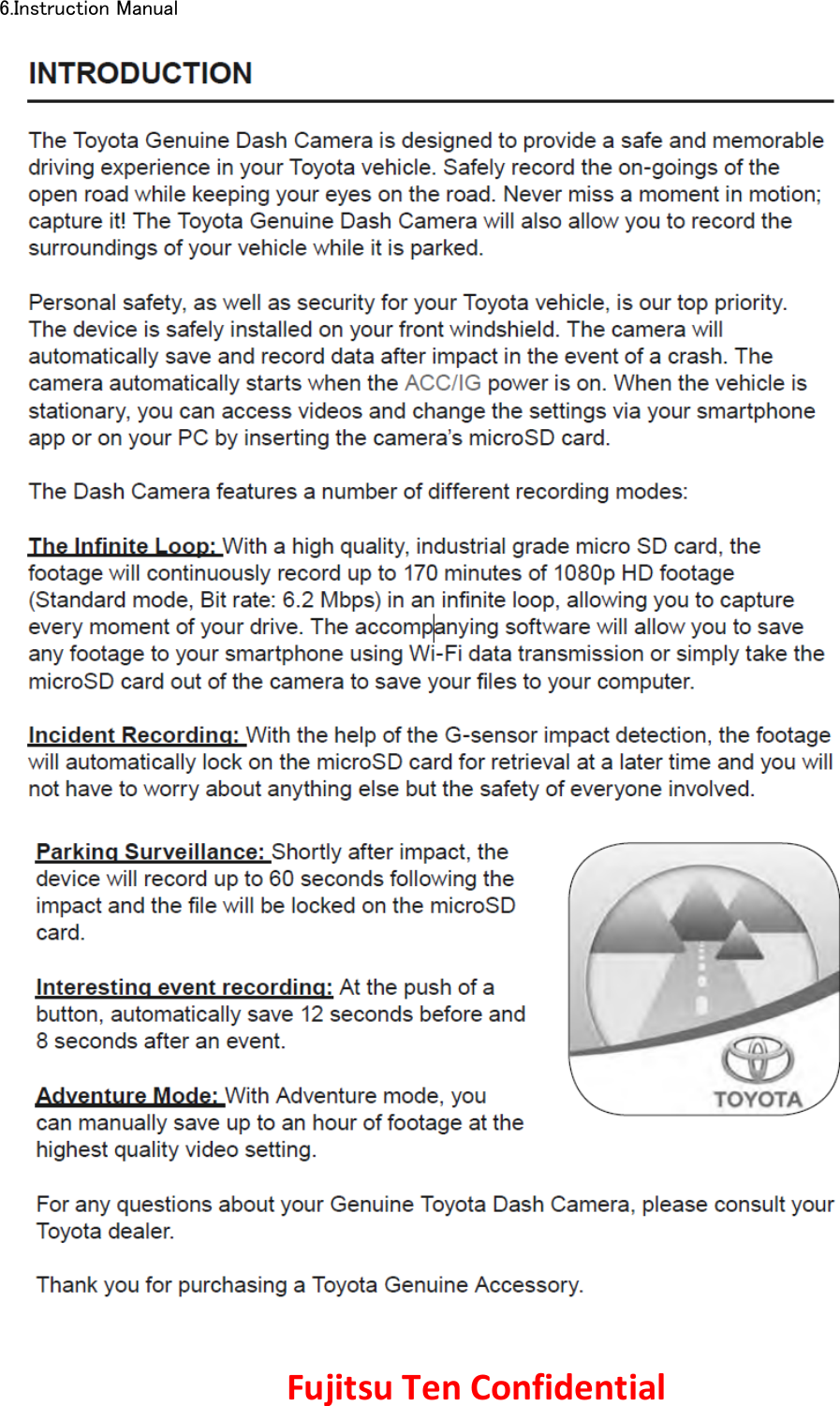 6.Instruction Manual Fujitsu Ten Confidential  Fujitsu Ten Confidential 