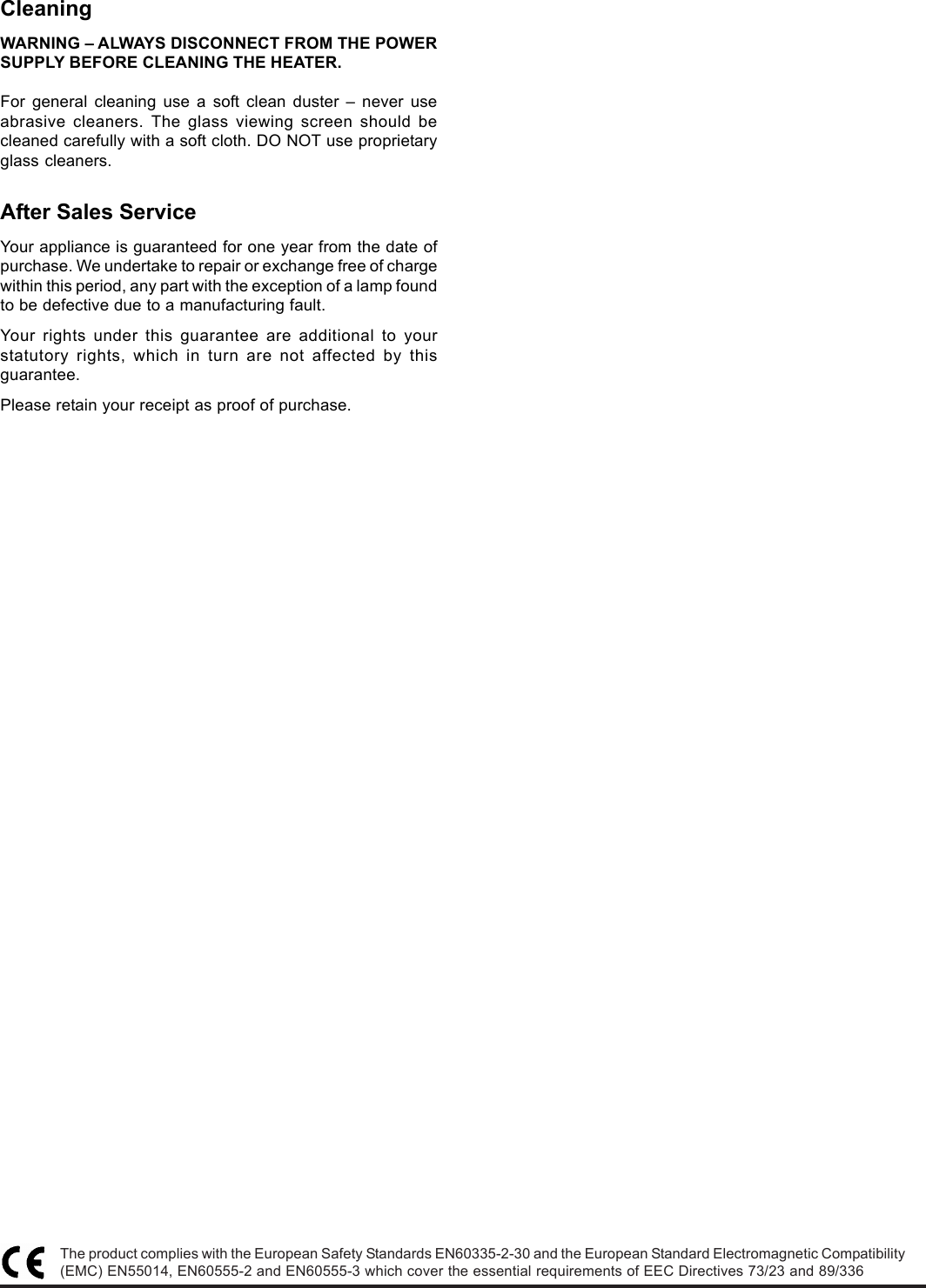 Page 8 of 8 - Faber SP4 Dimplex Xpressions SP1 Wall Fire Instructions - Issue 0 User Manual To The 246f3f36-cbb6-45ae-9a0f-51b736e5d642