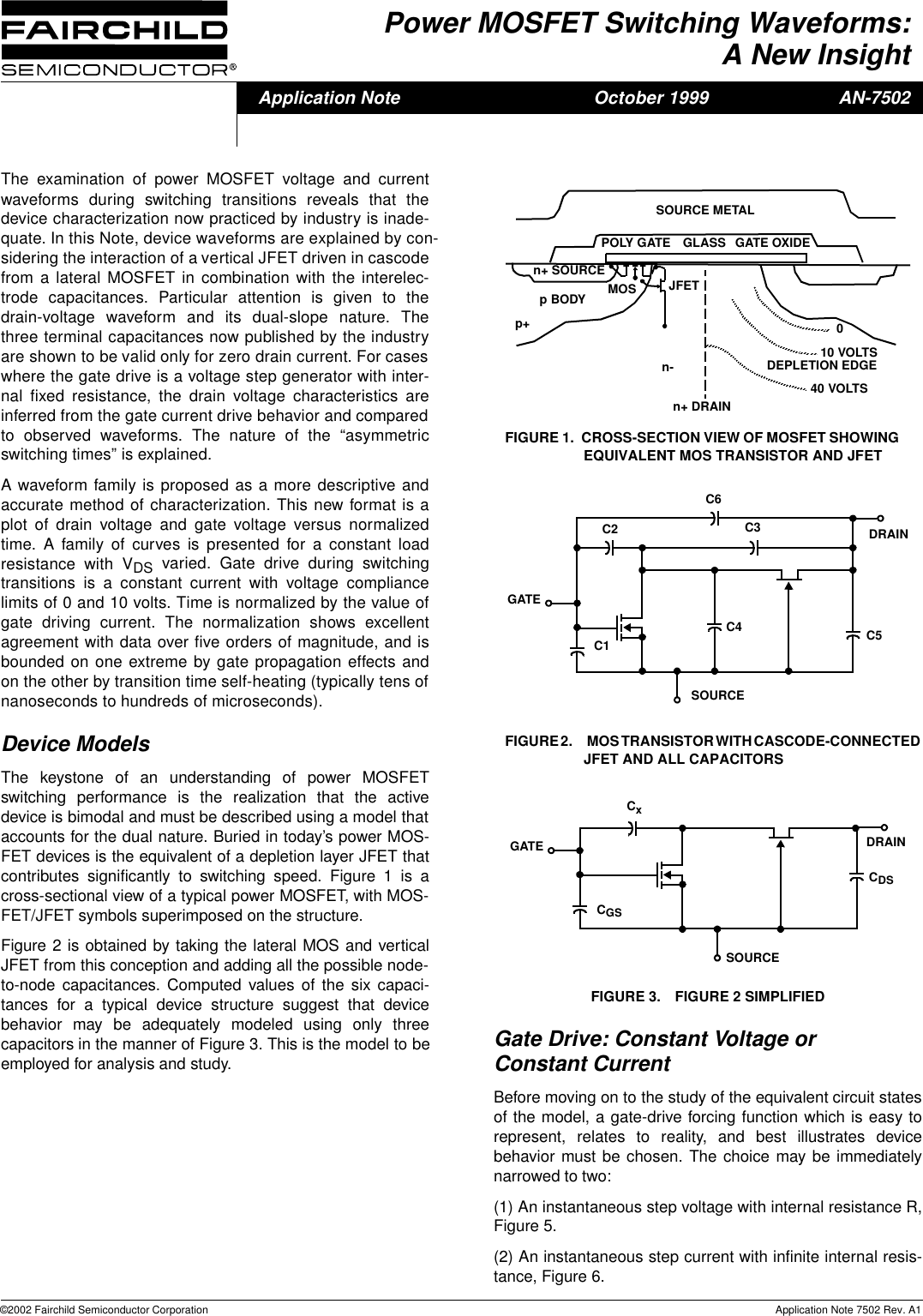 Page 1 of 9 - Fairchild Fairchild-Semiconductor-An-7502-Users-Manual- AN-7502 Power MOSFET Switching Waveforms  Fairchild-semiconductor-an-7502-users-manual