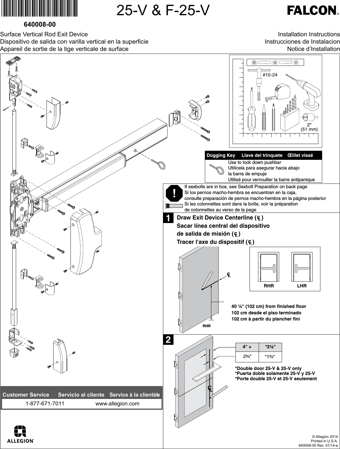 Page 1 of 8 - Falcon  25-V Installation Instructions 107414