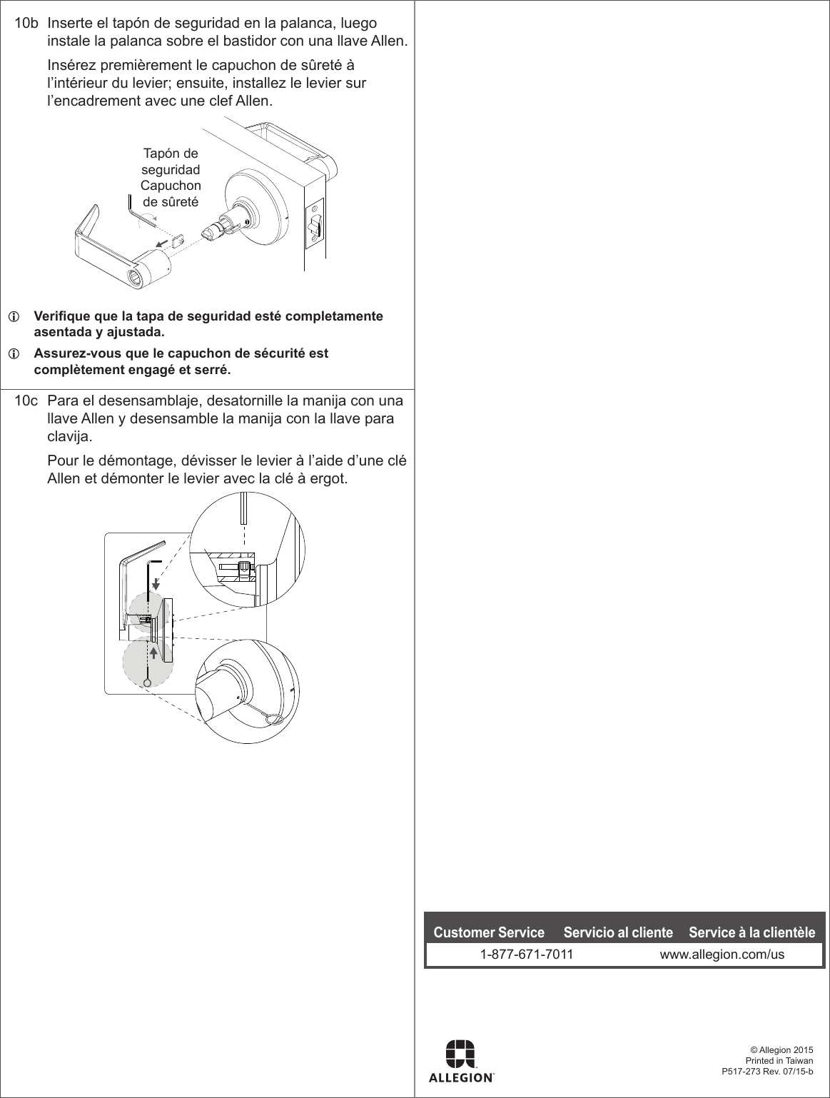 Page 10 of 10 - Falcon K-Series Lever Installation Instructions 110973