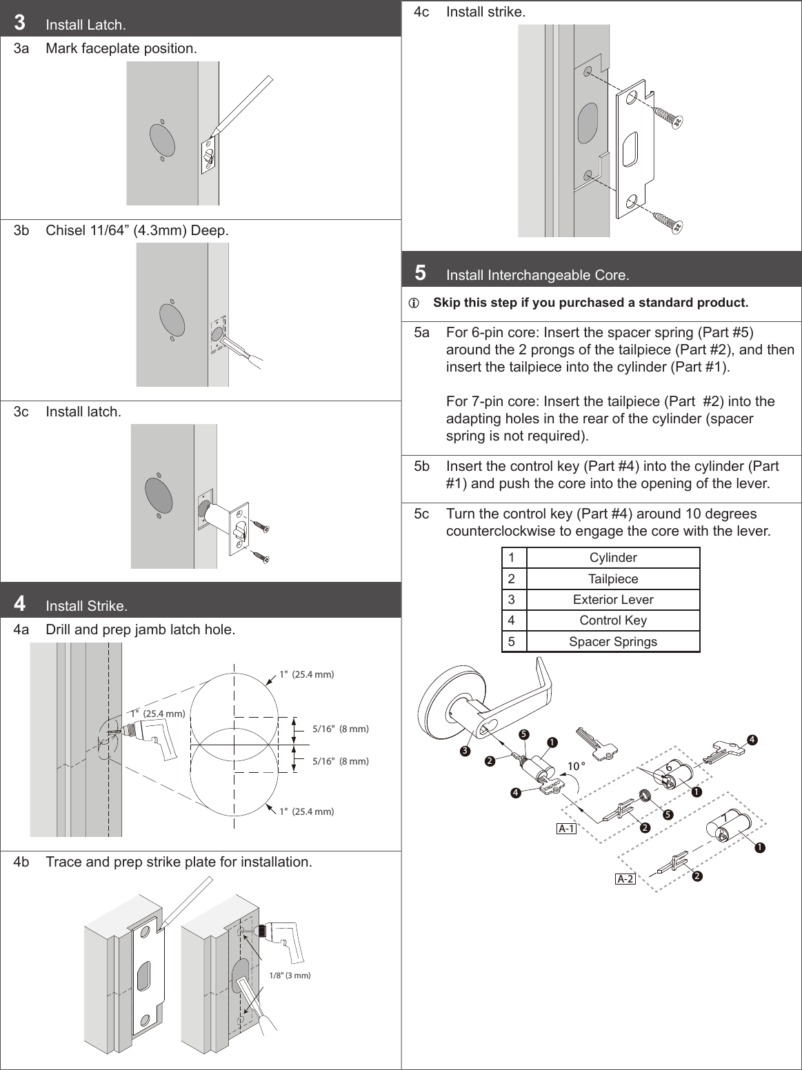Page 2 of 10 - Falcon K-Series Lever Installation Instructions 110973