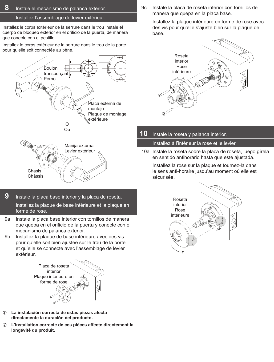 Page 9 of 10 - Falcon K-Series Lever Installation Instructions 110973