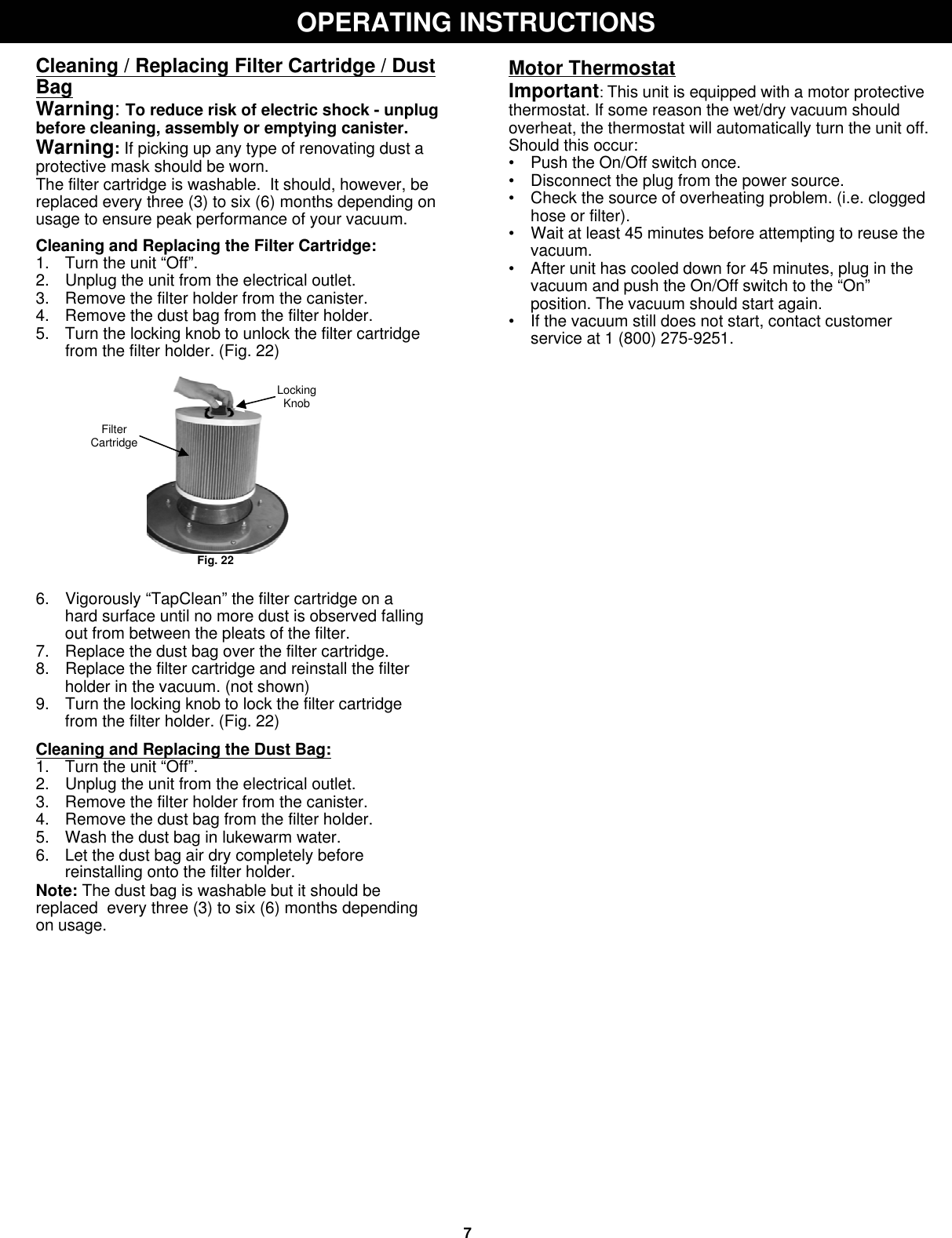 Page 9 of 11 - Fantom-Vacuum Fantom-Vacuum-Cw233H-Users-Manual-  1 Fantom-vacuum-cw233h-users-manual