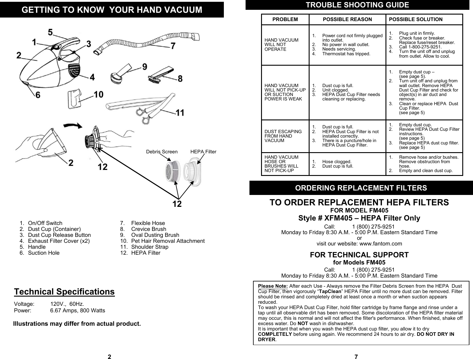 Page 4 of 6 - Fantom-Vacuum Fantom-Vacuum-Fm405-Users-Manual-  1 Fantom-vacuum-fm405-users-manual