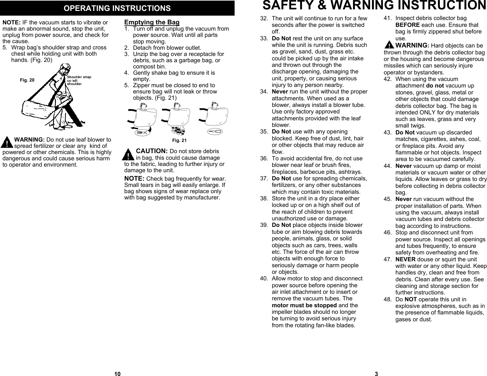 Fantom Vacuum Pt199H Users Manual 1