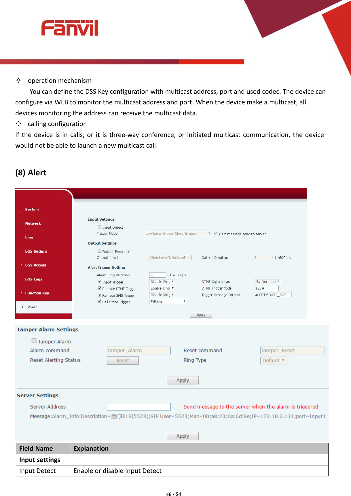 Page 46 of Fanvil Technology I31S SIP DoorPhone User Manual 15 i31S UserMan i31S
