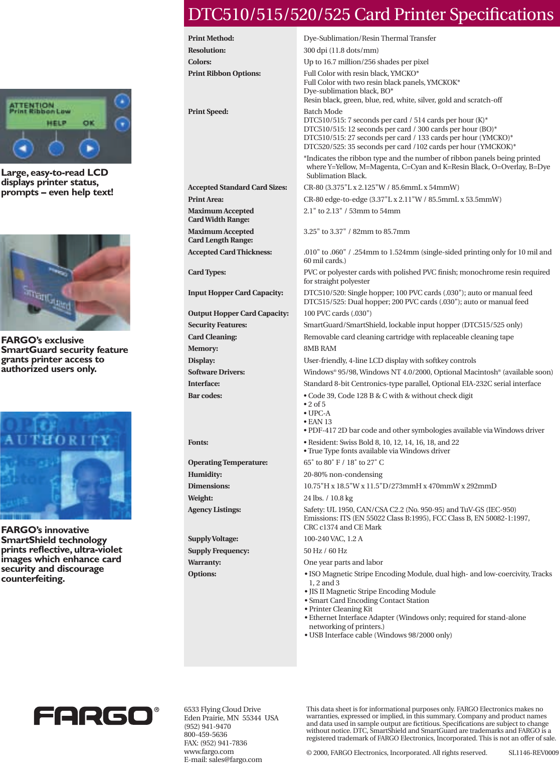 Fargo Electronic Dtc500 Series Users Manual FAR296 (Page 2)