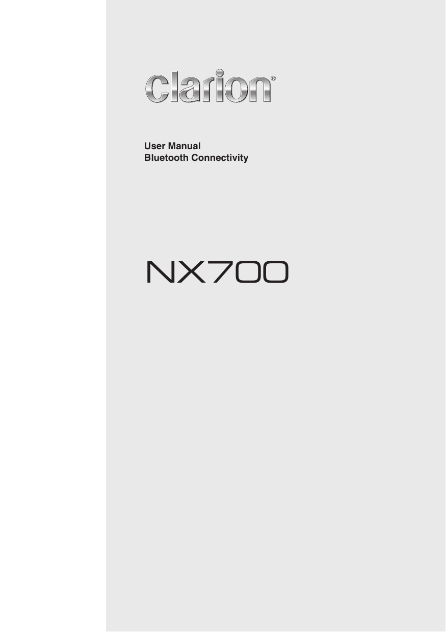 User ManualBluetooth ConnectivityNX700