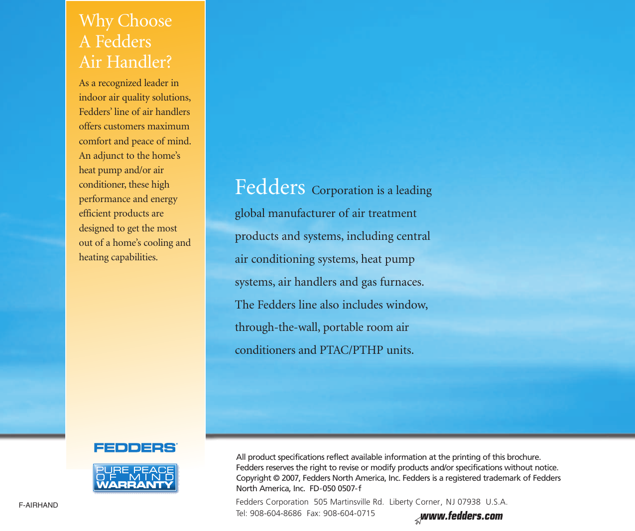 Page 4 of 4 - Fedders Fedders-Air-Handler-Users-Manual-  Fedders-air-handler-users-manual