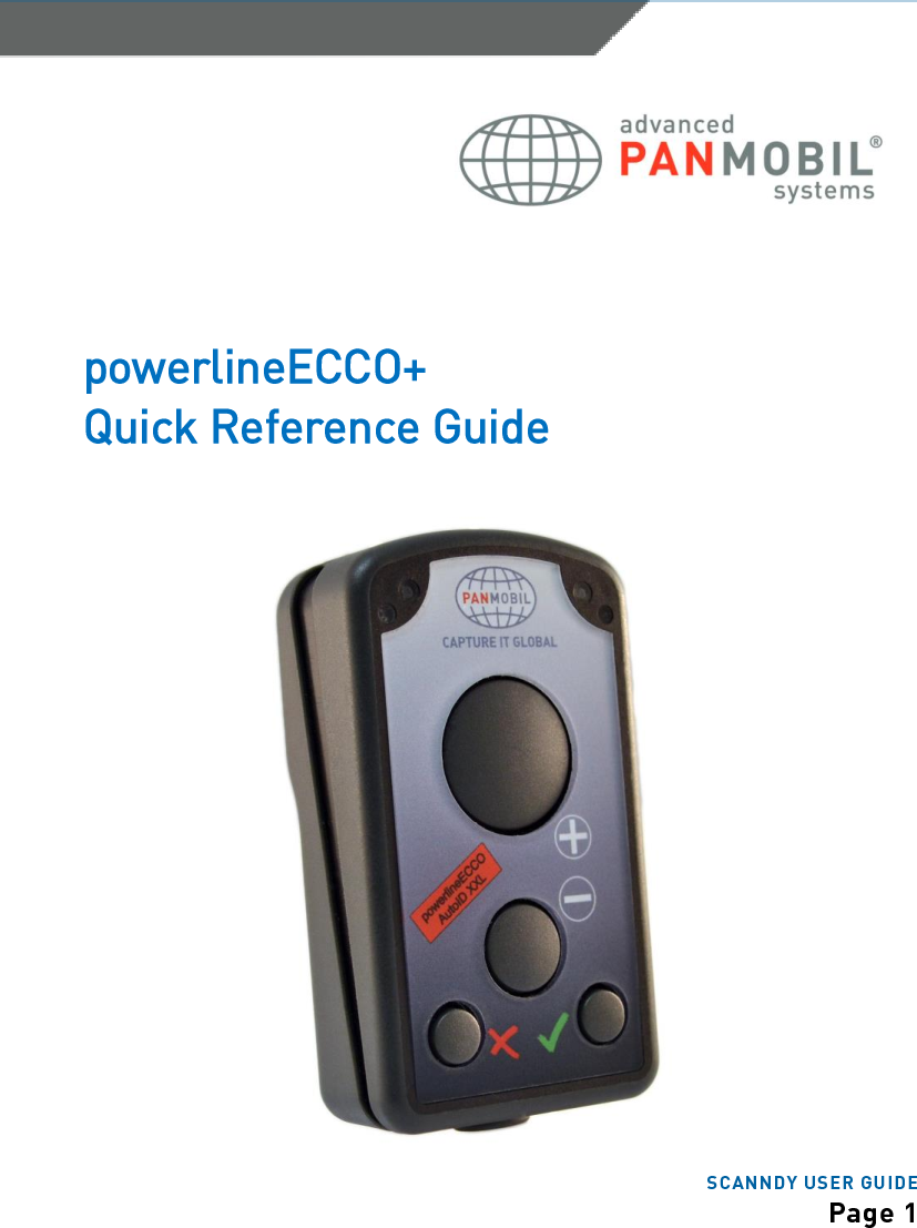SCANNDY USER GUIDE Page 1powerlineECCO+ Quick Reference Guide 