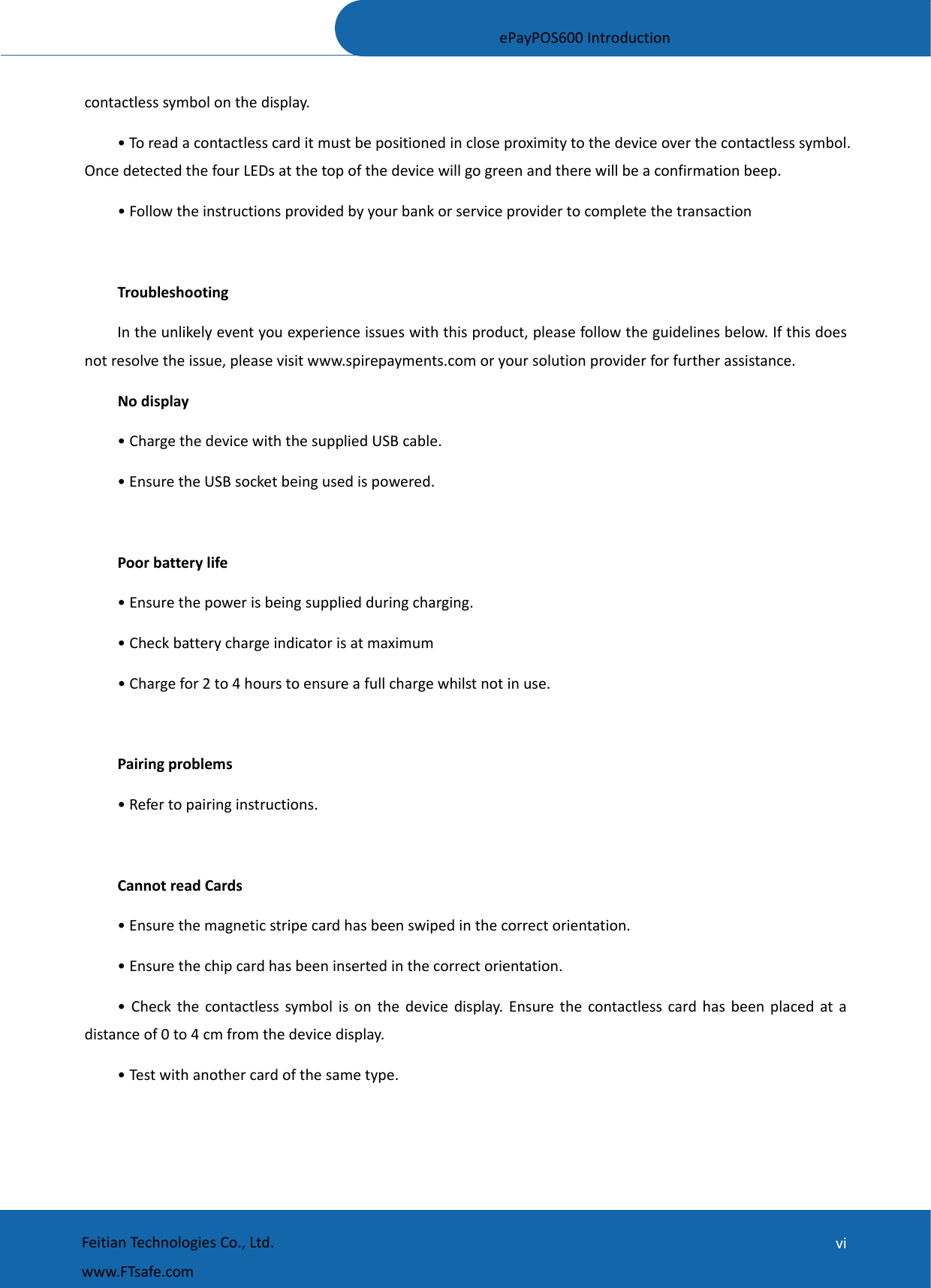 Page 8 of Feitian Technologies FTS03 ePayPOS600 User Manual ePayPOS600 Introduction