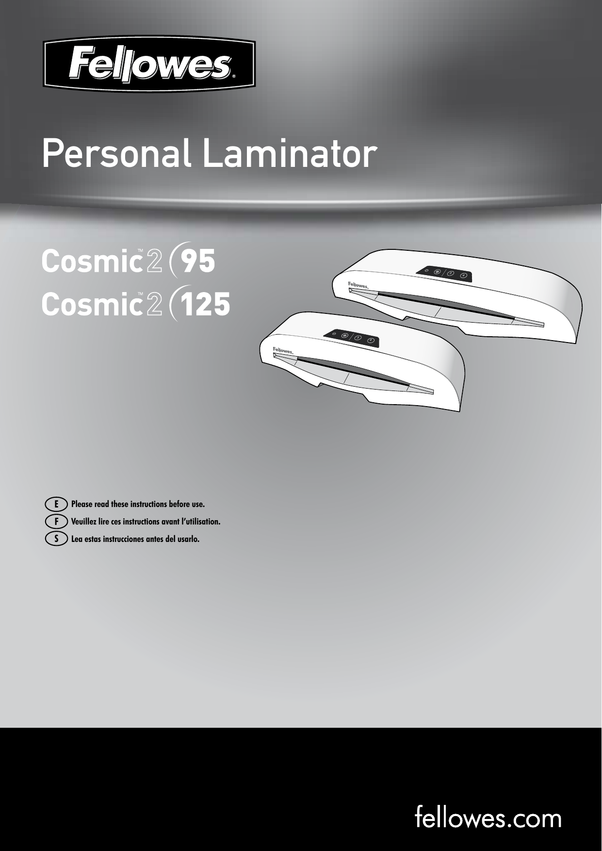 Page 1 of 11 - Fellowes Fellowes-Laminator-Cosmic2-125-Users-Manual-  Fellowes-laminator-cosmic2-125-users-manual