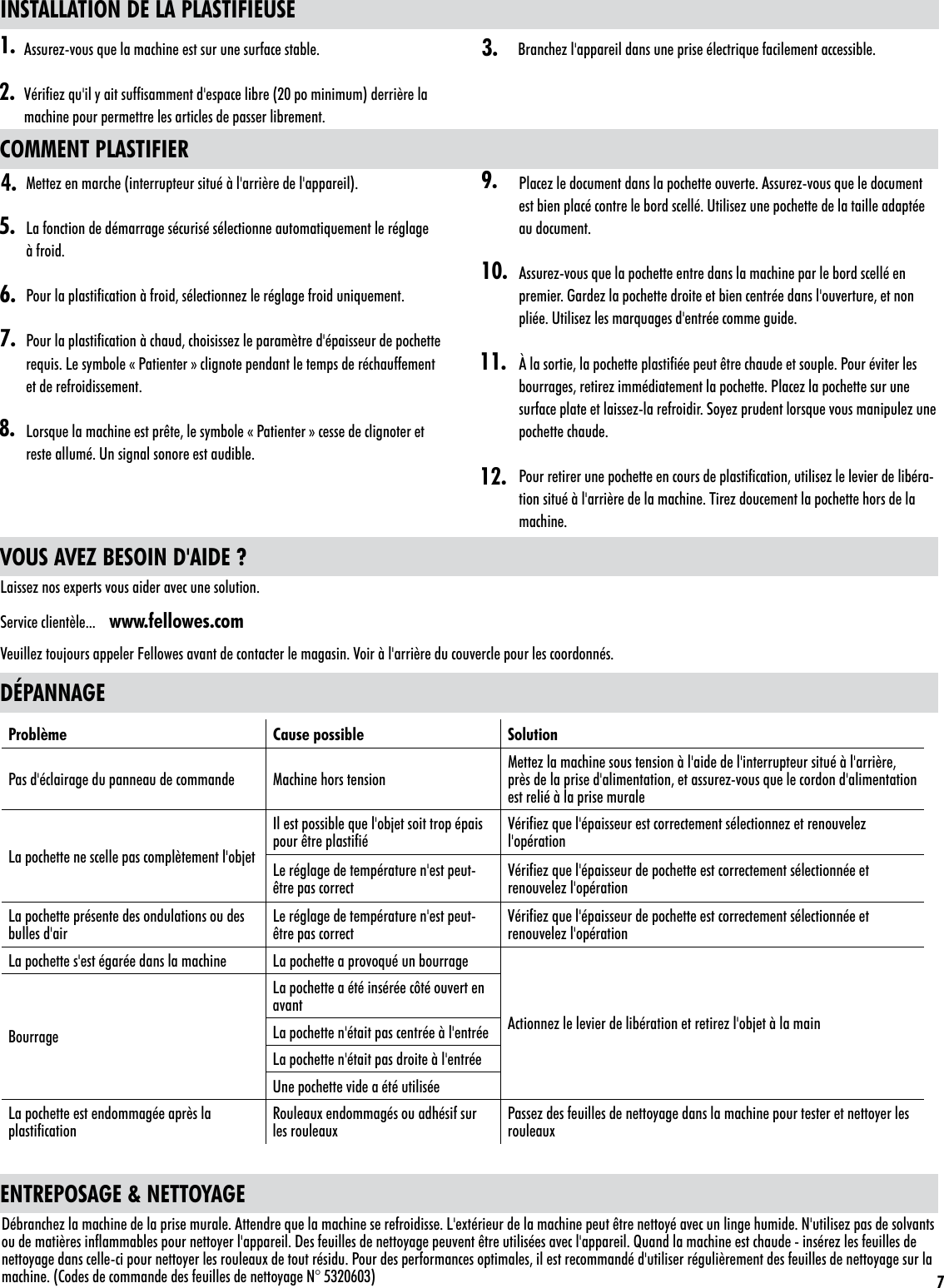 Page 7 of 11 - Fellowes Fellowes-Laminator-Cosmic2-125-Users-Manual-  Fellowes-laminator-cosmic2-125-users-manual