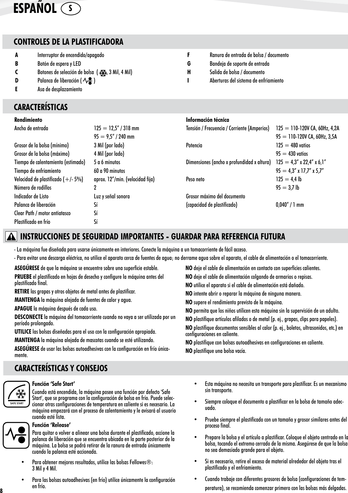 Page 8 of 11 - Fellowes Fellowes-Laminator-Cosmic2-125-Users-Manual-  Fellowes-laminator-cosmic2-125-users-manual