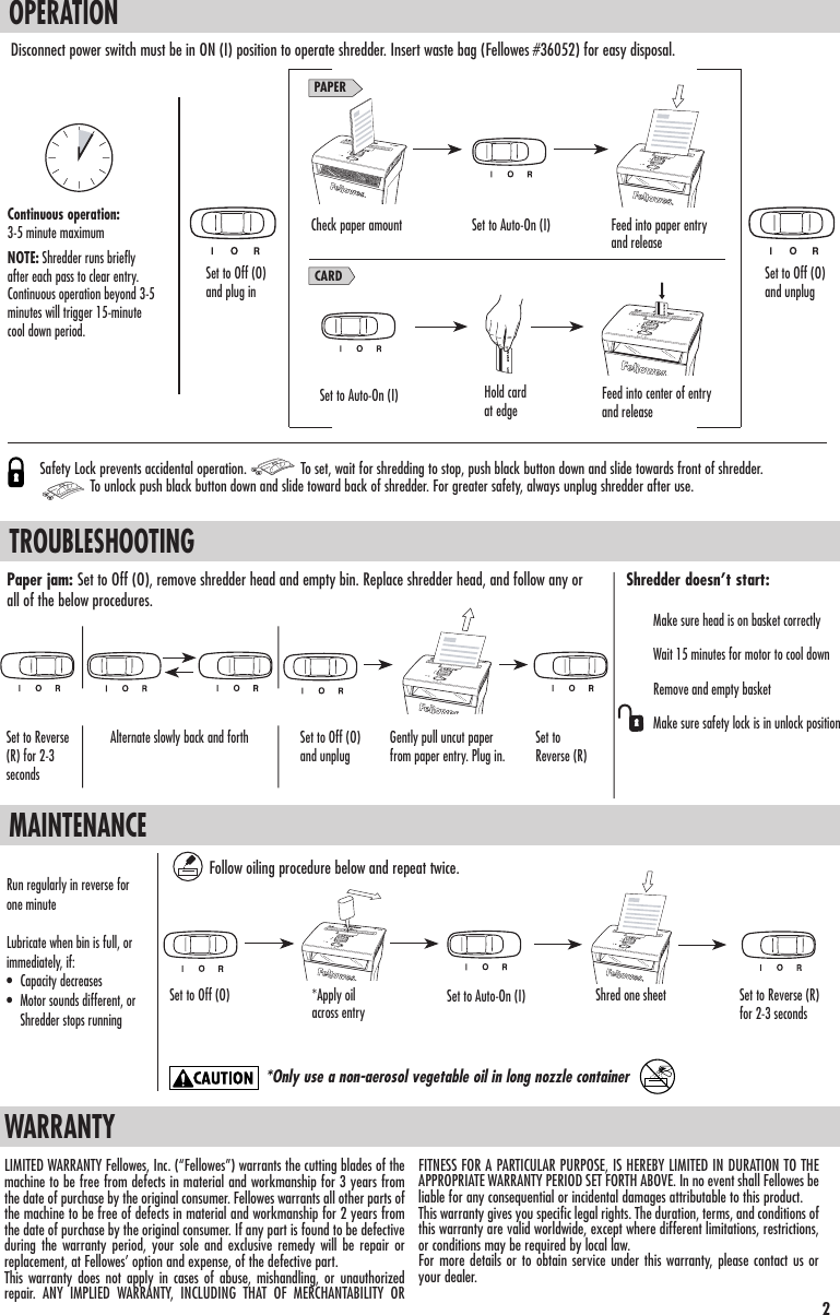 Page 3 of 4 - Fellowes Fellowes-P-48C-Shredder-P-48C-Users-Manual-  Fellowes-p-48c-shredder-p-48c-users-manual