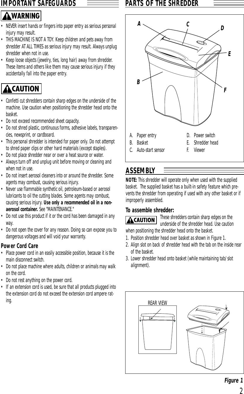 Page 3 of 6 - Fellowes Fellowes-P600C-2-Users-Manual- S70C2, P600C2 Pdf  Fellowes-p600c-2-users-manual
