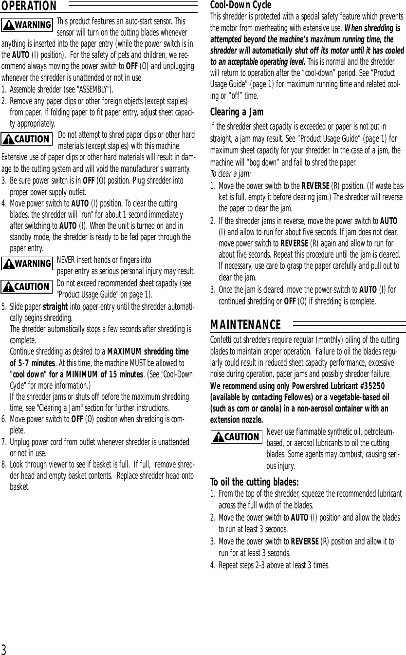 Page 4 of 6 - Fellowes Fellowes-P600C-2-Users-Manual- S70C2, P600C2 Pdf  Fellowes-p600c-2-users-manual