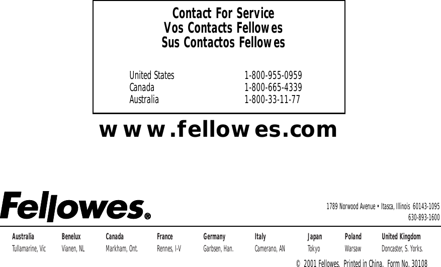 Page 6 of 6 - Fellowes Fellowes-P600C-2-Users-Manual- S70C2, P600C2 Pdf  Fellowes-p600c-2-users-manual
