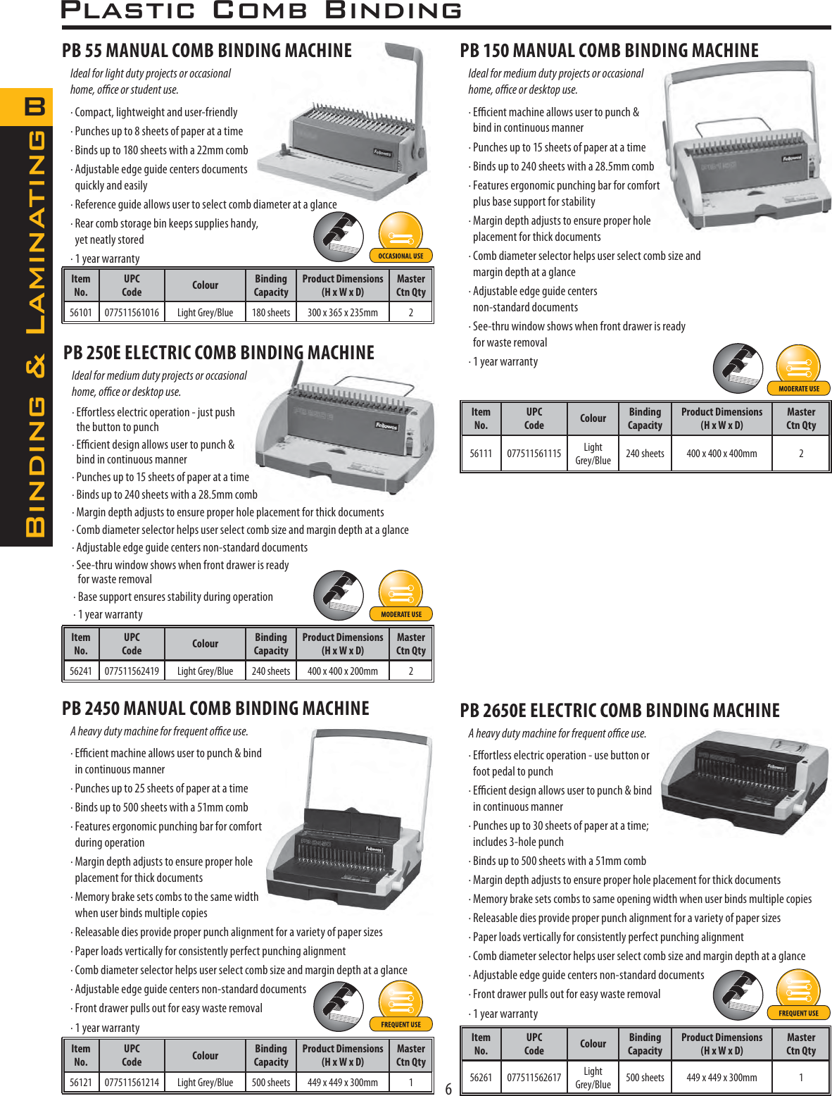 Page 2 of 6 - Fellowes Fellowes-Pb150-Users-Manual- 31095_B&L_B  Fellowes-pb150-users-manual