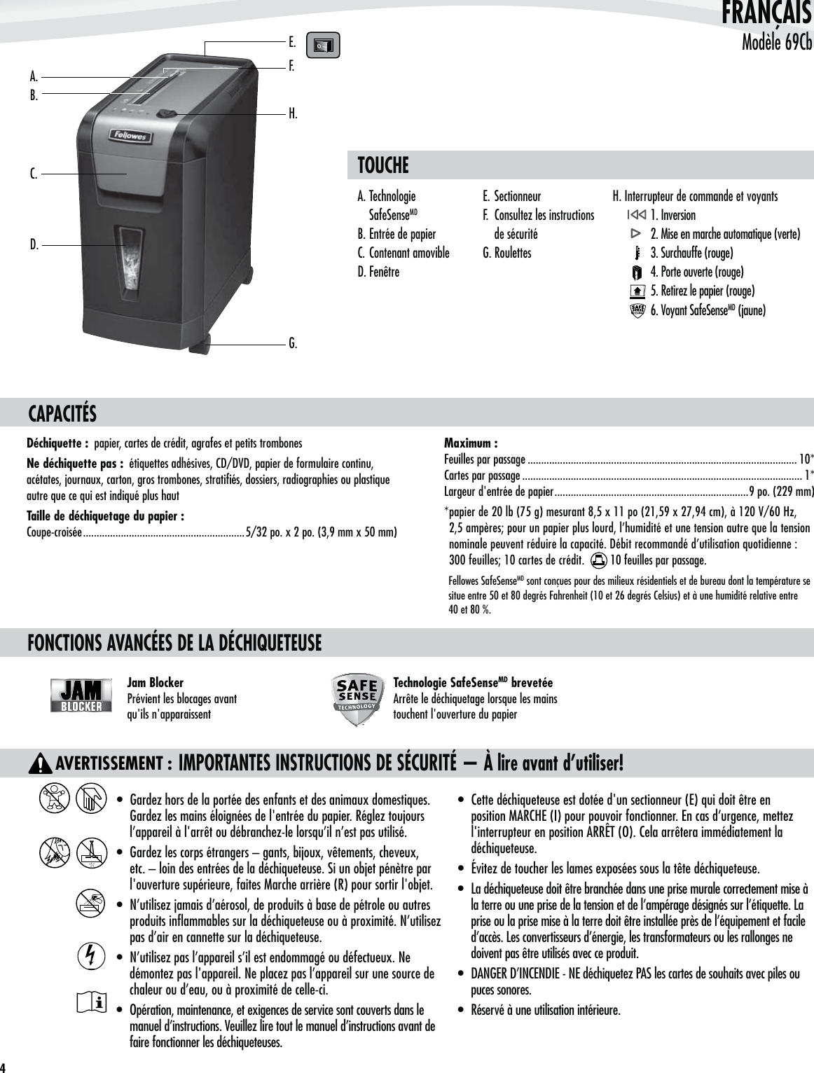 Page 6 of 8 - Fellowes Fellowes-Powershred-69Cb-Cross-Cut-Shredder-Users-Manual- 69Cb_406064_3L_022511  Fellowes-powershred-69cb-cross-cut-shredder-users-manual