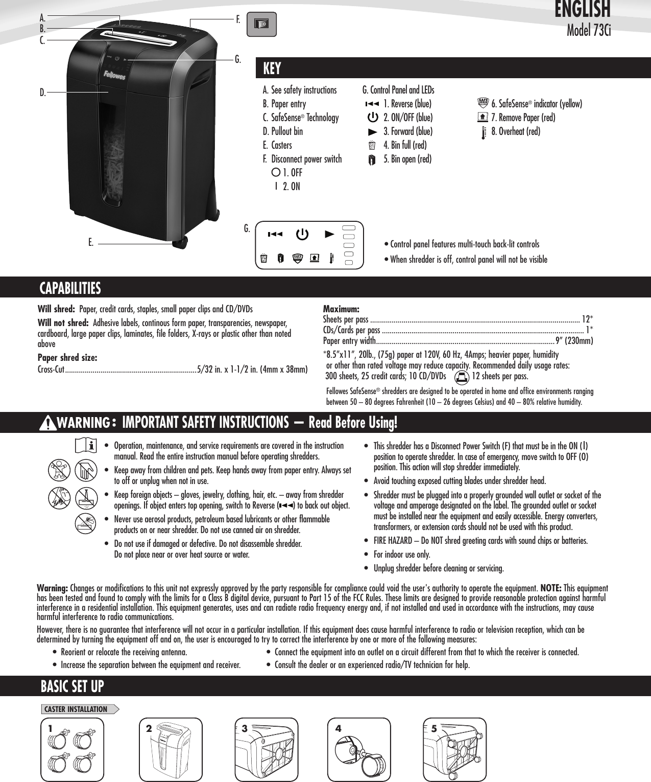 Page 2 of 5 - Fellowes Fellowes-Powershred-73Ci-Users-Manual-  Fellowes-powershred-73ci-users-manual