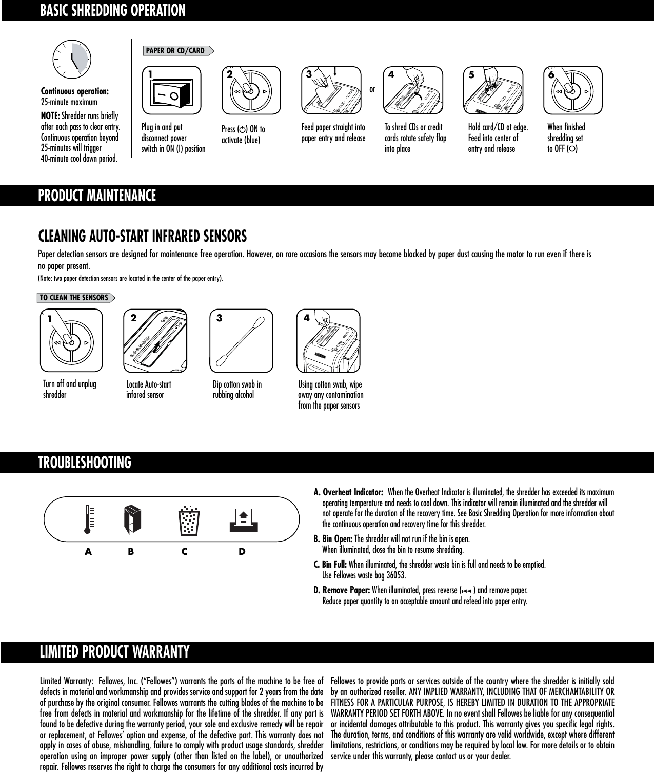 Page 3 of 4 - Fellowes Fellowes-Powershred-90S-Strip-Cut-Shredder-Users-Manual-  Fellowes-powershred-90s-strip-cut-shredder-users-manual