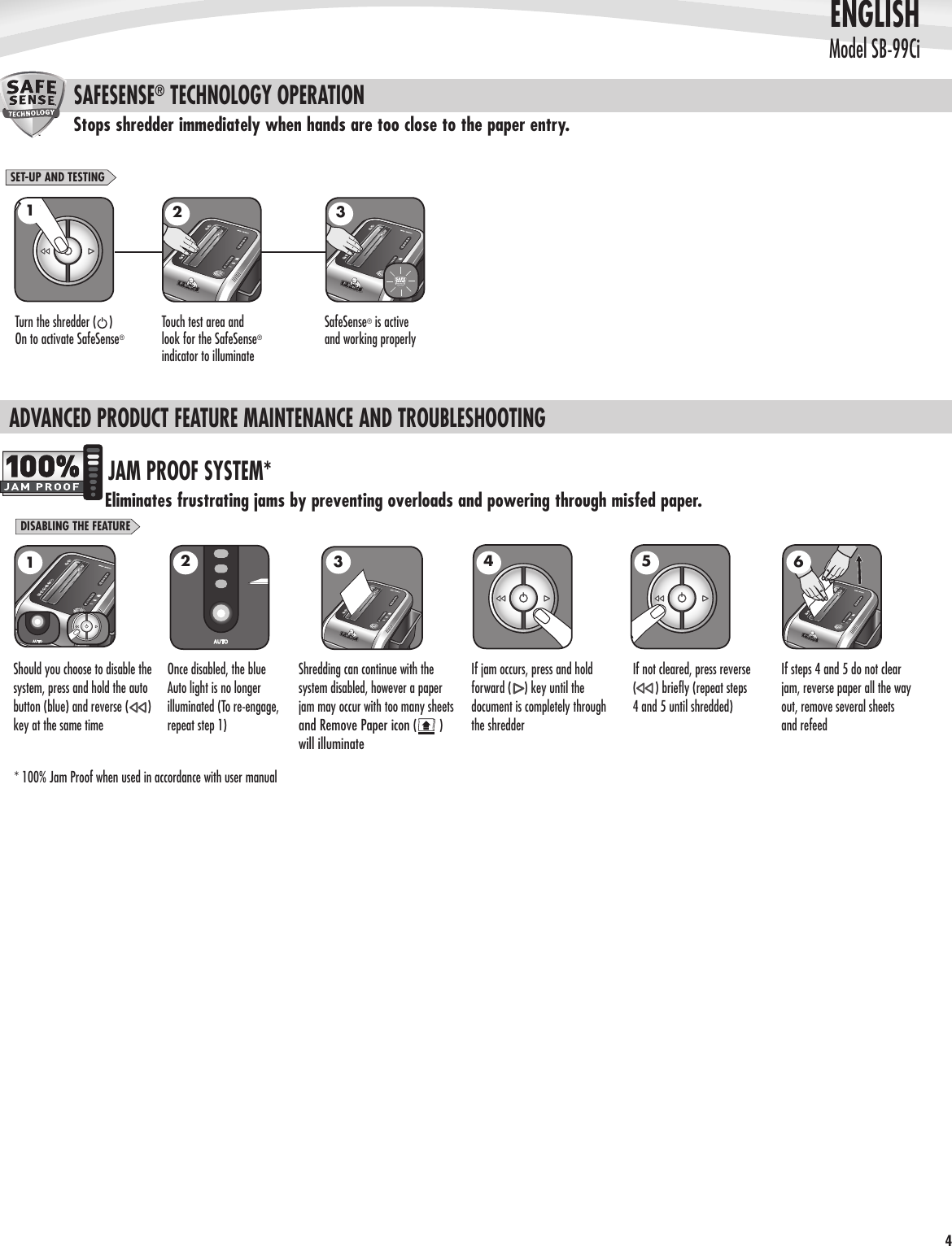 Page 5 of 8 - Fellowes Fellowes-Powershred-99Ci-100-Jam-Proof-Cross-Cut-Shredder-Users-Manual-  Fellowes-powershred-99ci-100-jam-proof-cross-cut-shredder-users-manual