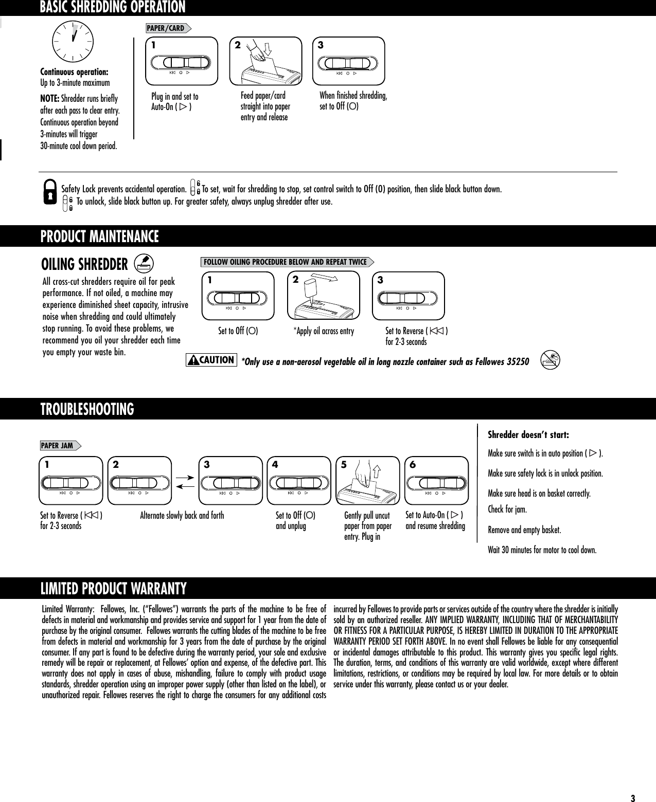 Page 3 of 8 - Fellowes Fellowes-Powershred-H-5C-Users-Manual-  Fellowes-powershred-h-5c-users-manual
