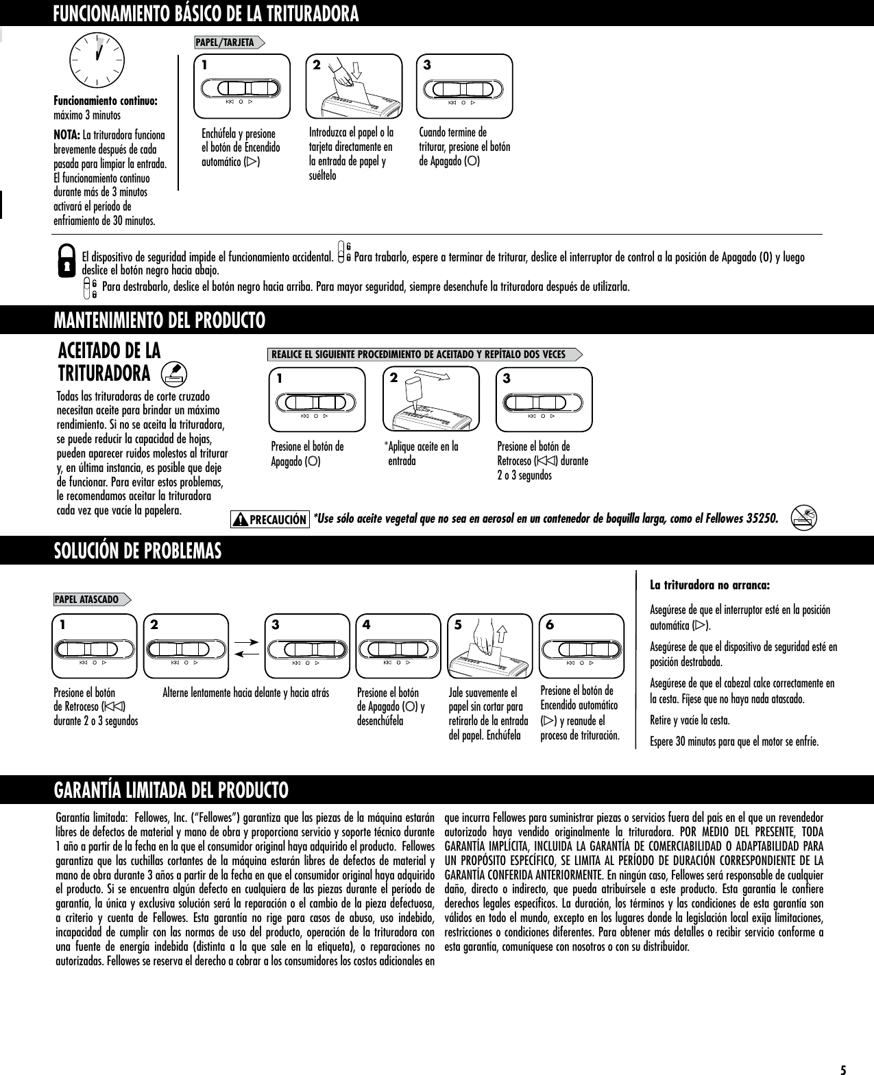 Page 5 of 8 - Fellowes Fellowes-Powershred-H-5C-Users-Manual-  Fellowes-powershred-h-5c-users-manual
