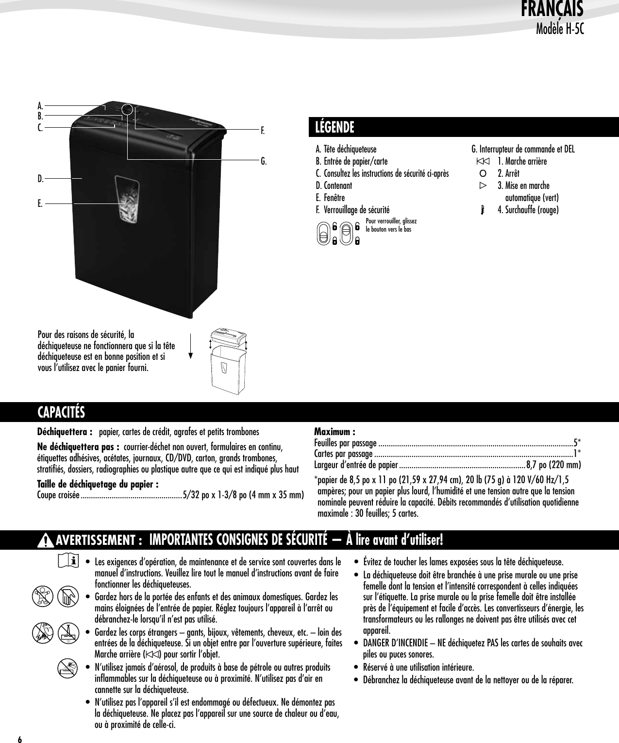 Page 6 of 8 - Fellowes Fellowes-Powershred-H-5C-Users-Manual-  Fellowes-powershred-h-5c-users-manual