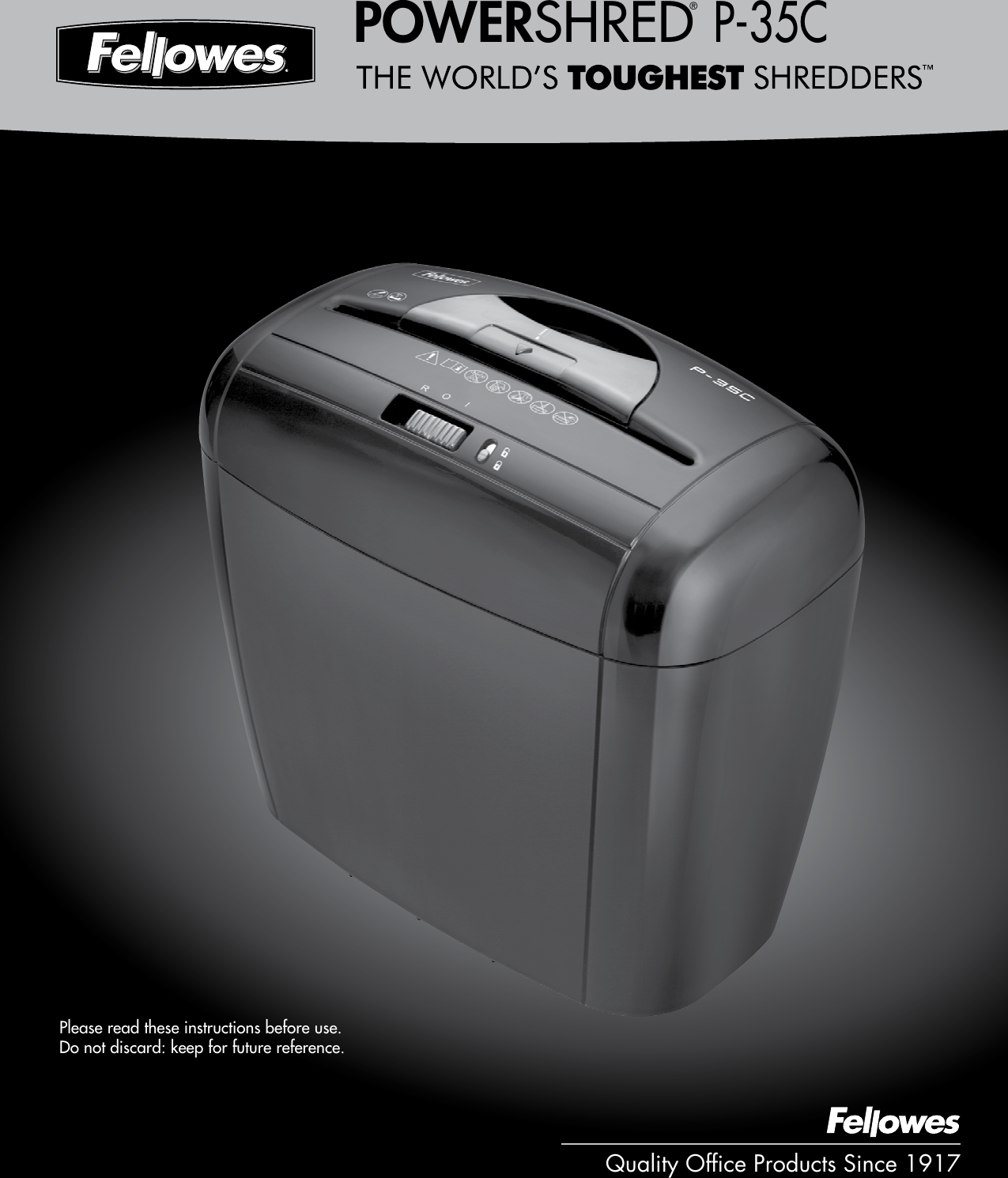 Page 1 of 4 - Fellowes Fellowes-Powershred-P-35C-P-35C-Users-Manual-  Fellowes-powershred-p-35c-p-35c-users-manual