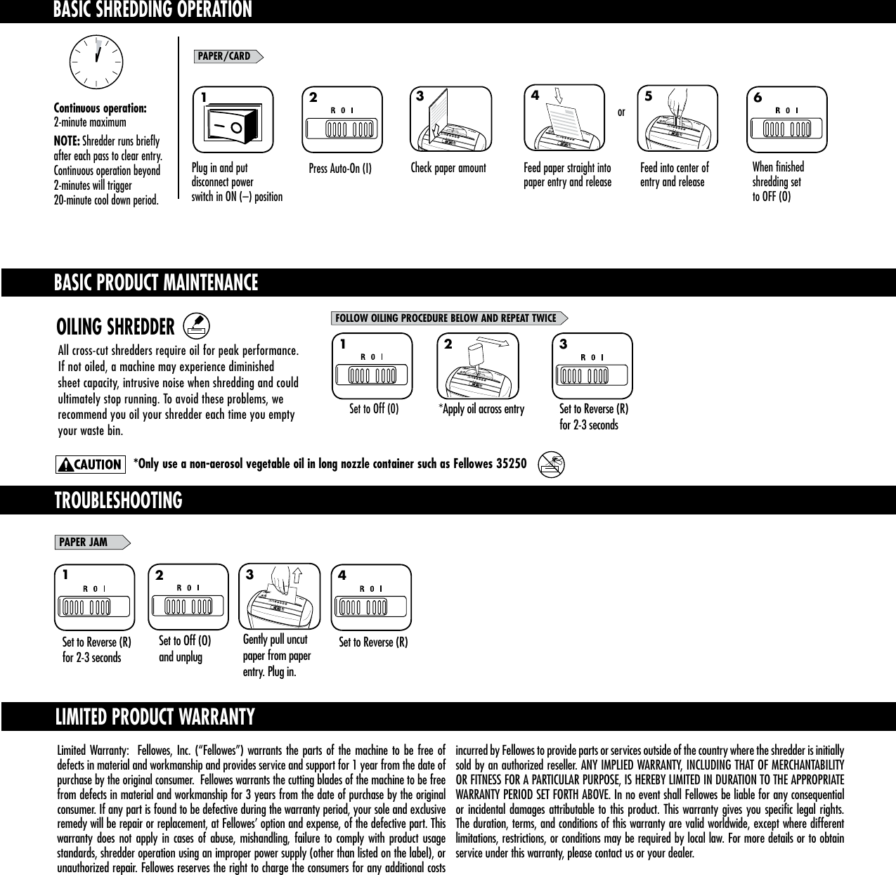 Page 3 of 4 - Fellowes Fellowes-Powershred-P-35C-P-35C-Users-Manual-  Fellowes-powershred-p-35c-p-35c-users-manual