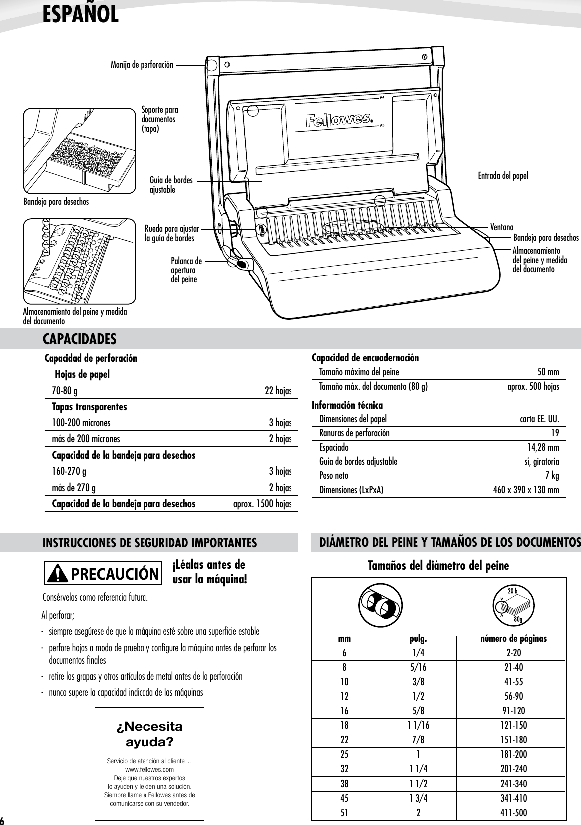 Page 5 of 8 - Fellowes Fellowes-Quasar-Plus-500-Comb-Binding-Machine-W-Starter-Kit-Users-Manual- Fellowes-quasar-plus-500-comb-binding-machine-w-starter-kit-users-manual