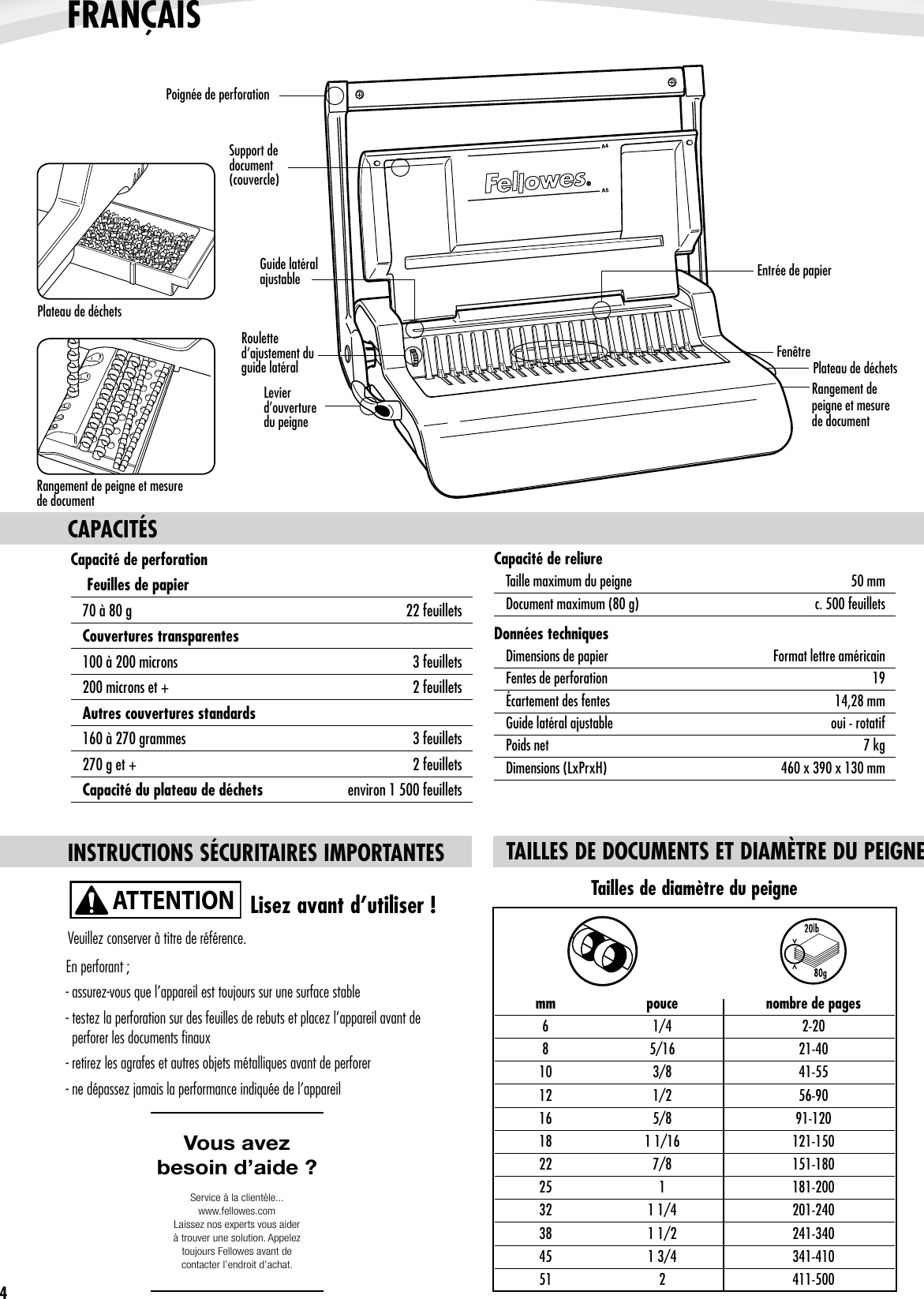 Page 7 of 8 - Fellowes Fellowes-Quasar-Plus-500-Comb-Binding-Machine-W-Starter-Kit-Users-Manual- Fellowes-quasar-plus-500-comb-binding-machine-w-starter-kit-users-manual