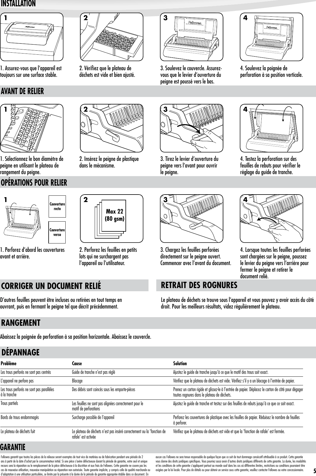 Page 8 of 8 - Fellowes Fellowes-Quasar-Plus-500-Comb-Binding-Machine-W-Starter-Kit-Users-Manual- Fellowes-quasar-plus-500-comb-binding-machine-w-starter-kit-users-manual