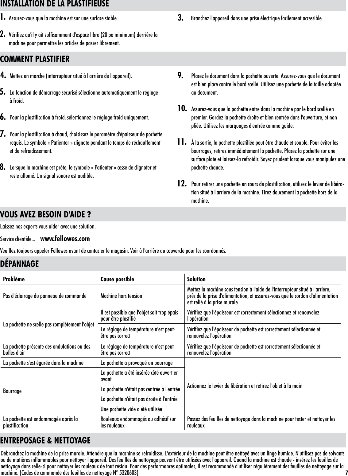 Page 7 of 11 - Fellowes Fellowes-Saturn2-95-Laminator-With-Pouch-Starter-Kit-Users-Manual-  Fellowes-saturn2-95-laminator-with-pouch-starter-kit-users-manual